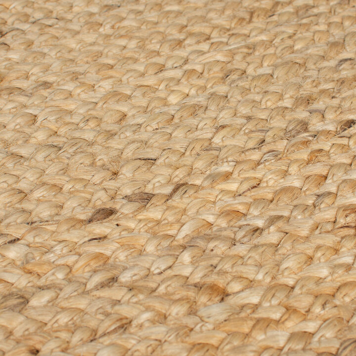 Jute Teppich Rund - Kahano Natur Schwarz