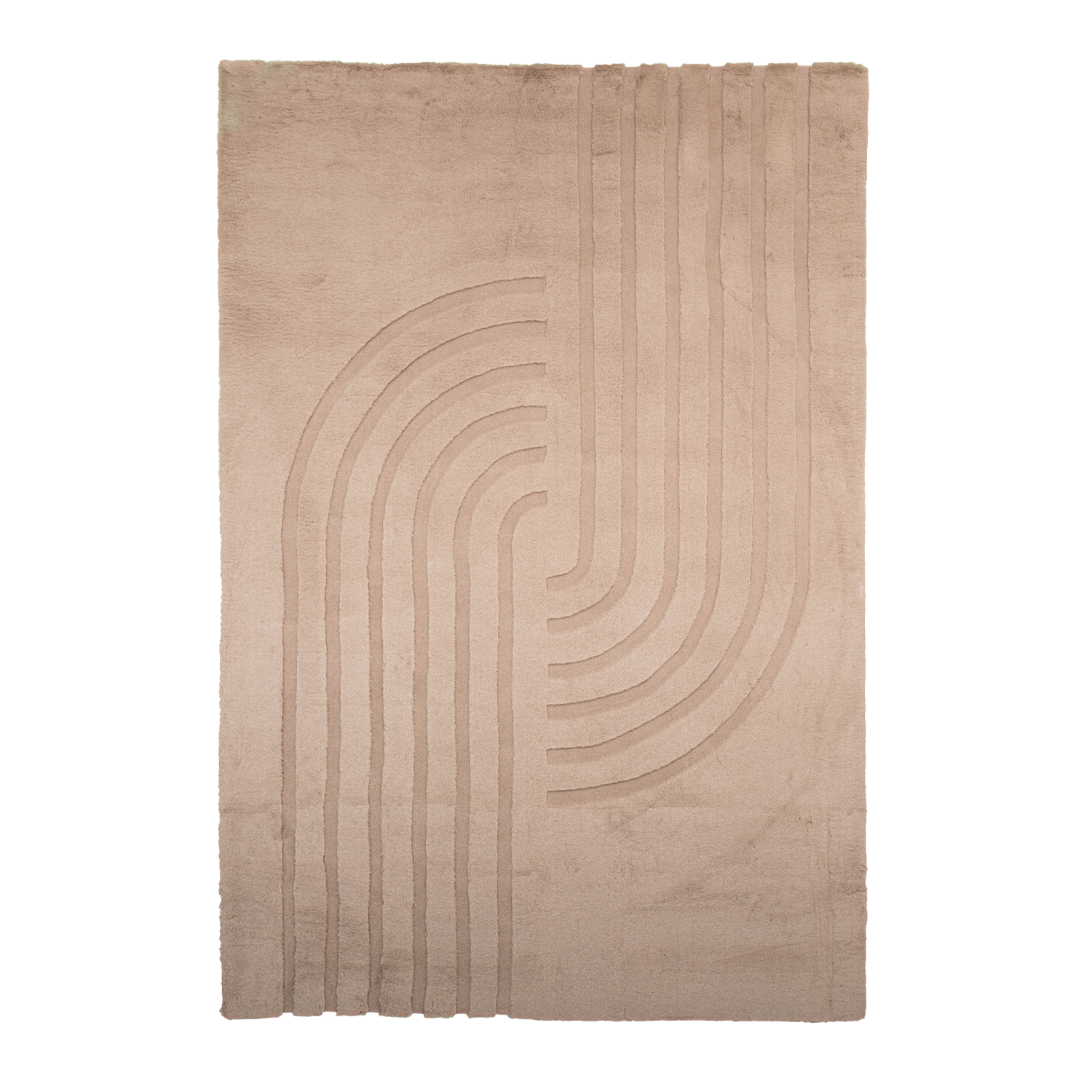 Hochflor Teppich - Carvy Curves Taupe - sfeer