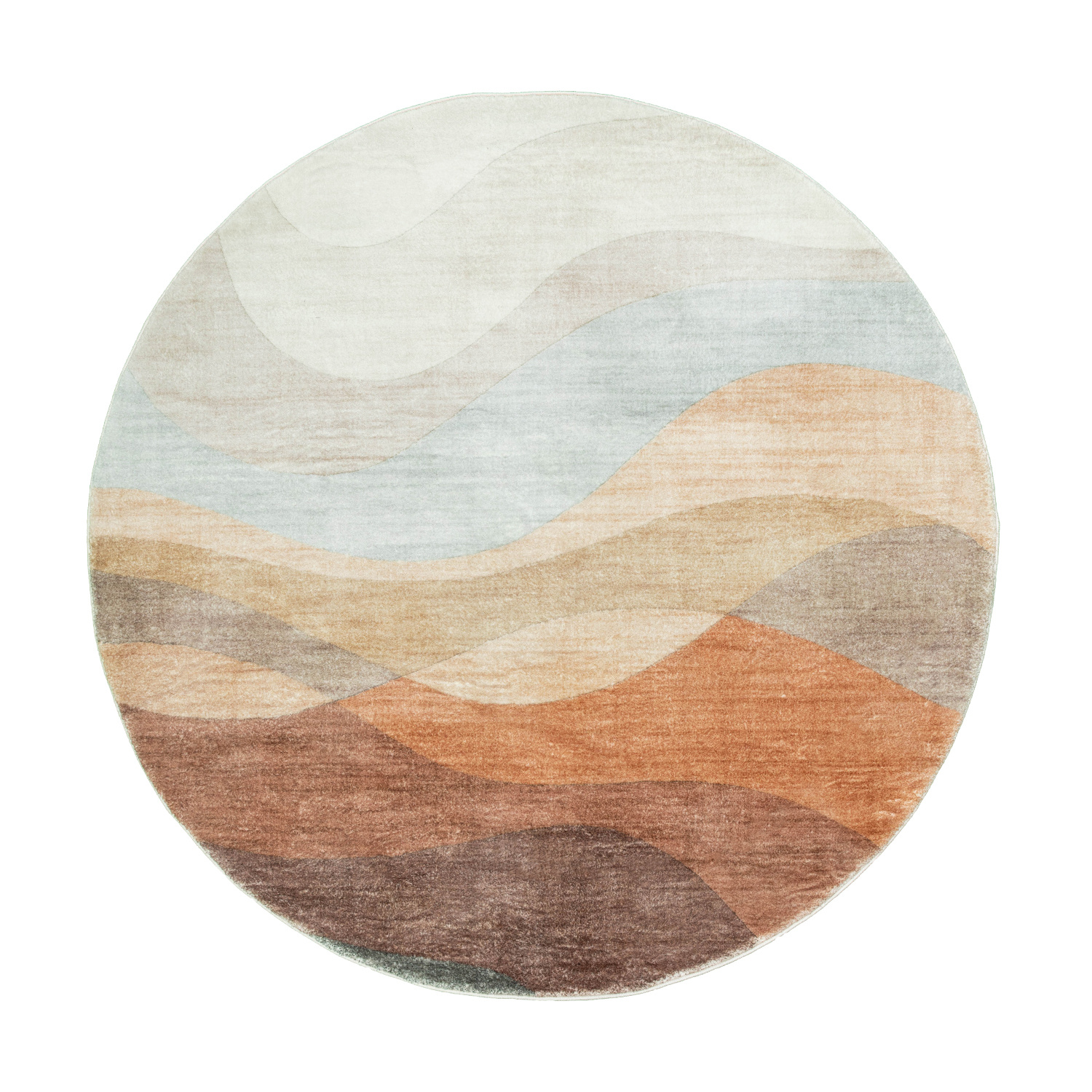 Moderner Teppich Rund - Field Terra Rot - sfeer