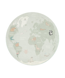 Kinderteppich Rund - Globe Mint