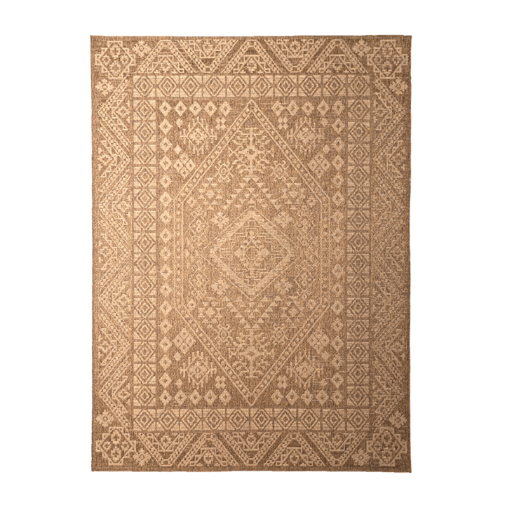 Garten Teppich Jute - Mavi Medaillon Creme Braun