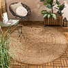 Jute Gartenteppich Rund - Mavi Medaillon Creme Braun - thumbnail