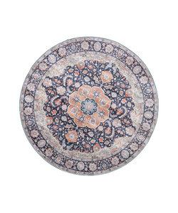 Teppich Vintage Rund - Imagine Medaillon Blau