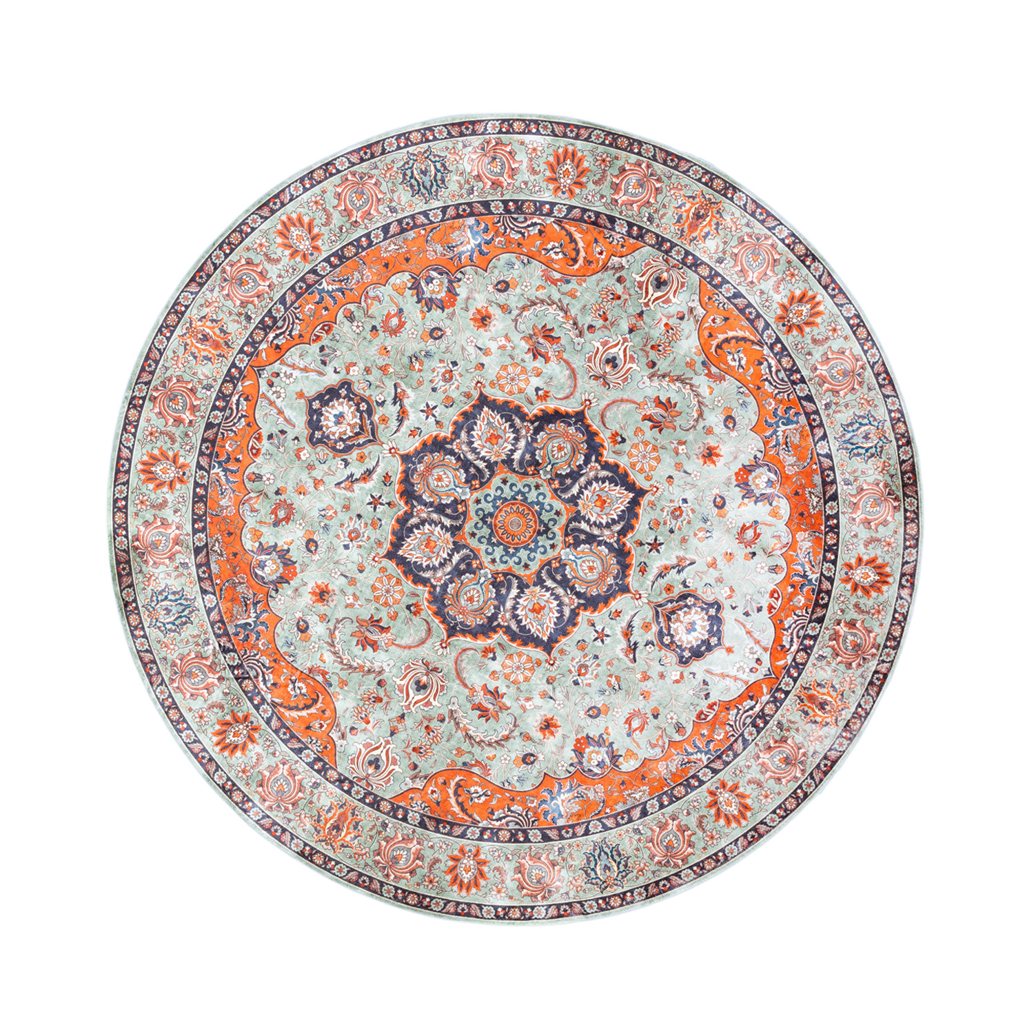 Teppich Vintage Rund - Imagine Medaillon Grün - sfeer