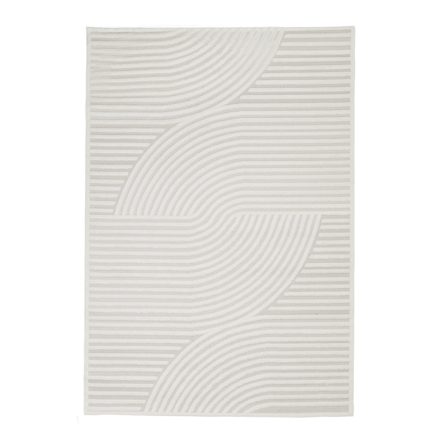 Teppich Modern - Nori Curves Weiß Taupe - sfeer