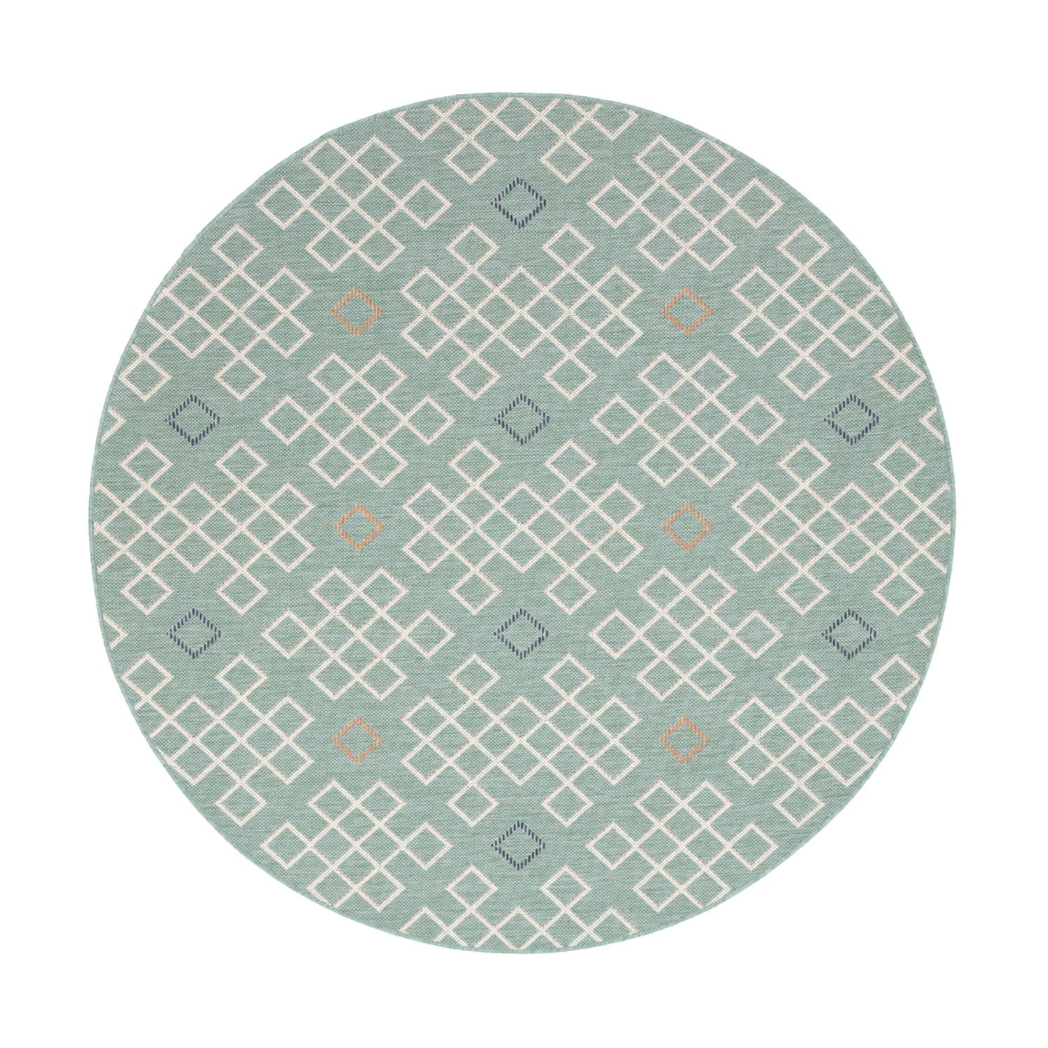 In- & Outdoor Teppich Rund - Playa Geo Grün - sfeer