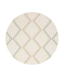 In- & Outdoor Teppich Rund - Playa Pattern Creme