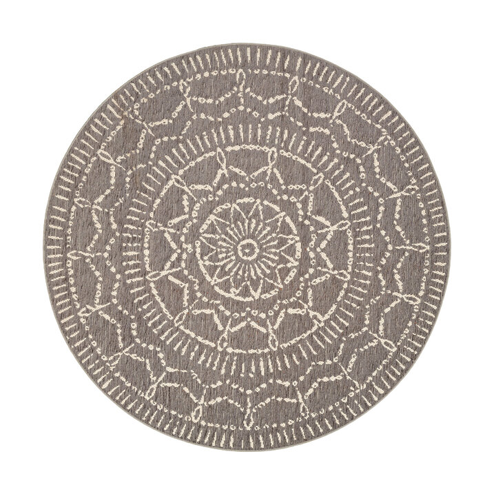 In- & Outdoor Teppich Rund - Porto Aztec Hellgrau