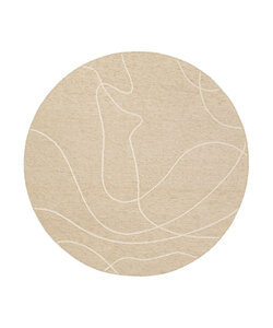 In- & Outdoor Teppich Rund - Porto Lines Creme