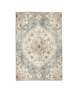 Vintage Gartenteppich - Santo Mandala Blau Grau