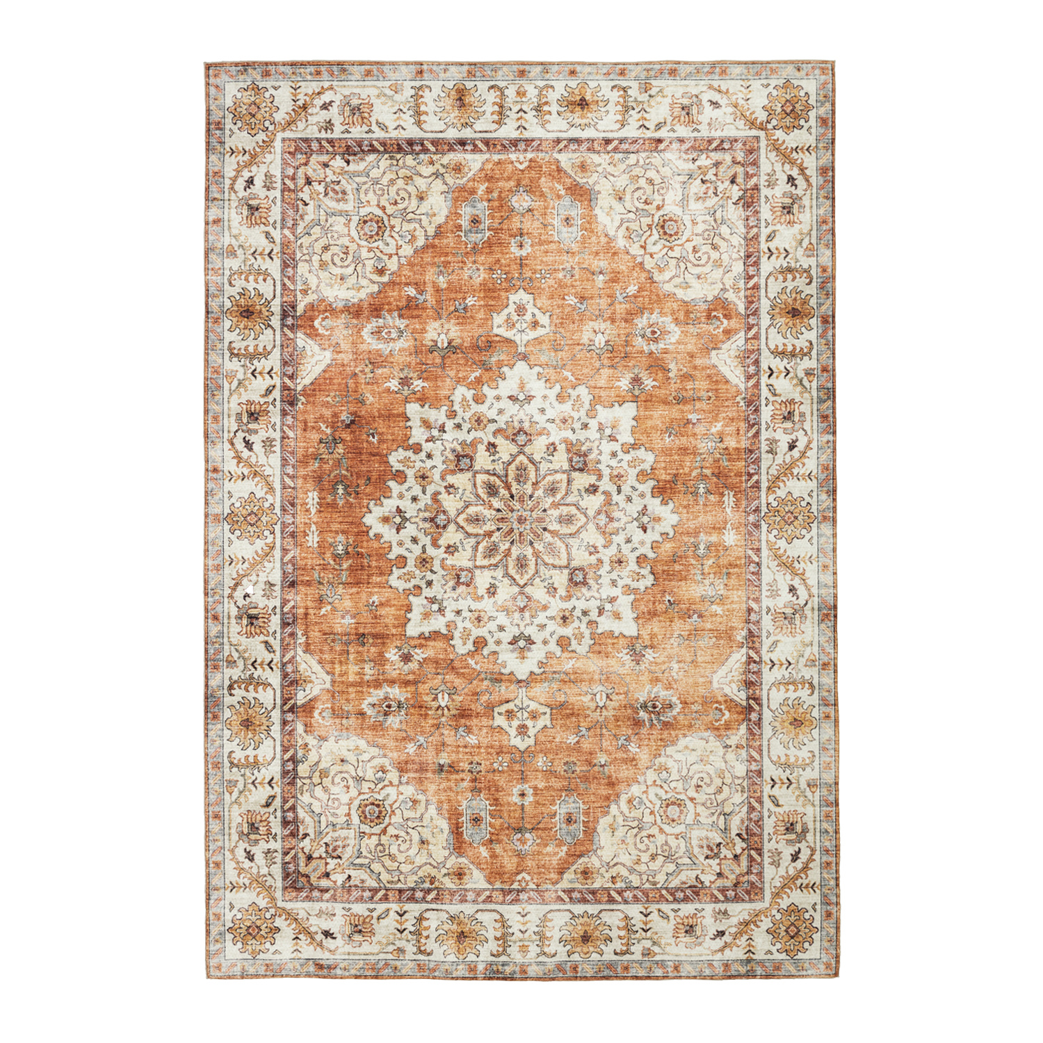 Vintage Gartenteppich - Santo Medaillon Terrakotta - sfeer