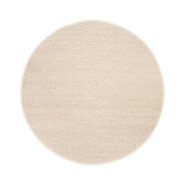 Wollteppich Rund - Twist Beige