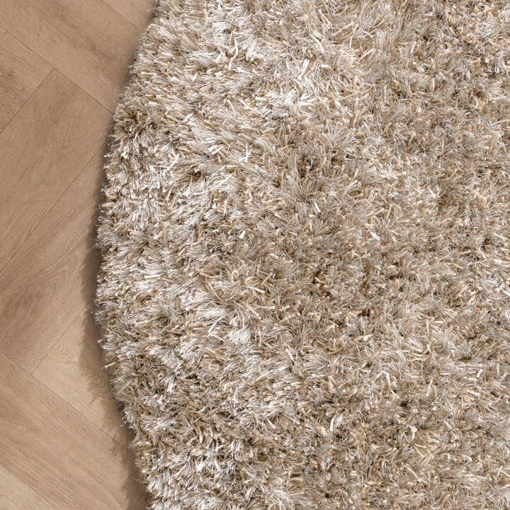 Shaggy Teppich Rund - Grace Weiß