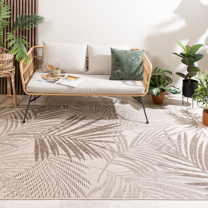 In- & Outdoor Teppich - Tiga Palm Taupe