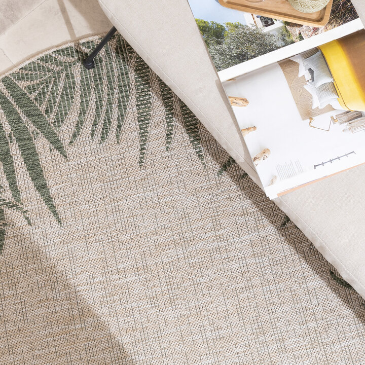 In- & Outdoor Teppich Rund - Tiga Edge Grün