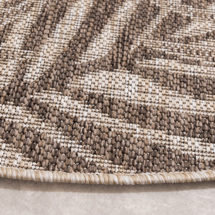 In- & Outdoor Teppich Rund - Tiga Edge Taupe