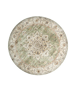 Vintage Gartenteppich Rund - Santo Medaillon Grün