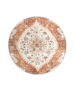 Vintage Gartenteppich Rund - Santo Mandala Terrakotta