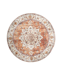 Vintage Gartenteppich Rund - Santo Medaillon Terrakotta