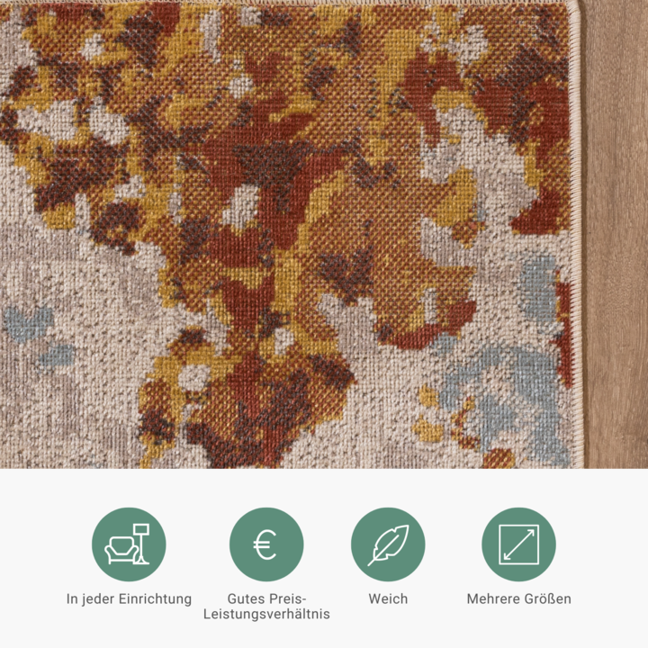 Moderner Teppich - Bush Blau Terracotta