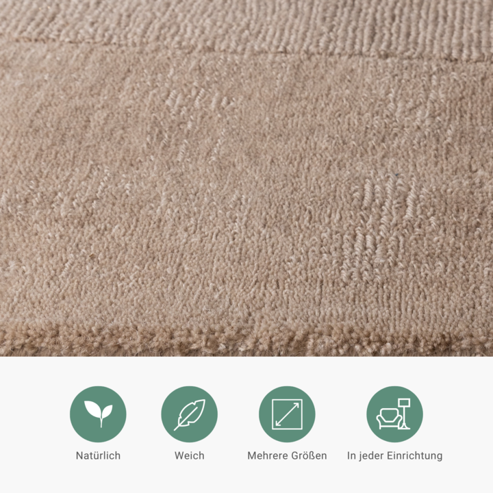 Wollteppich - Giselle Abstrakt Beige