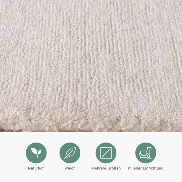 Wollteppich - Giselle Abstrakt Weiß