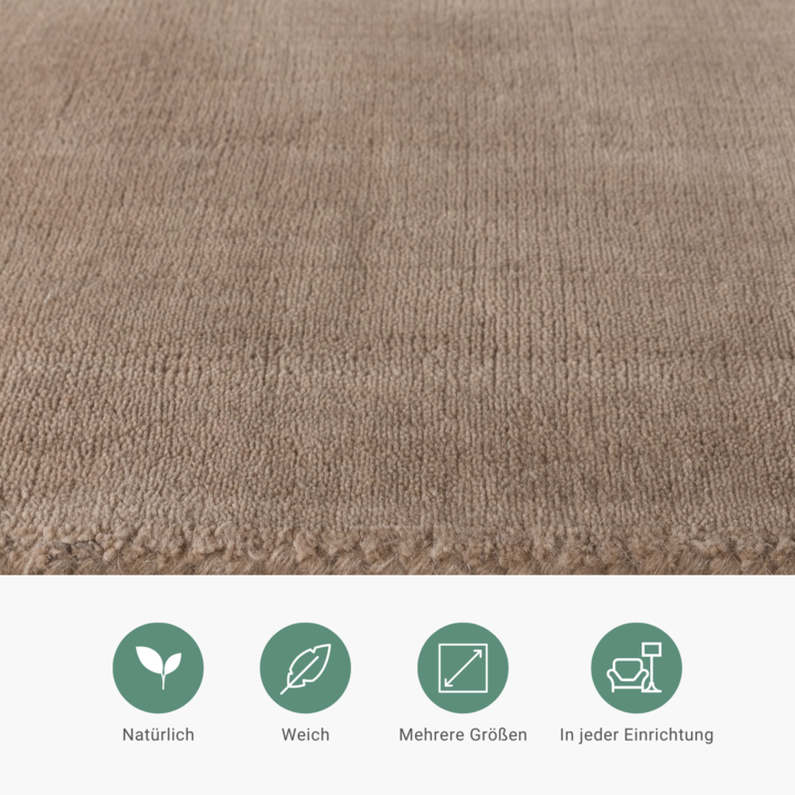 Wollteppich - Giselle Circles Beige