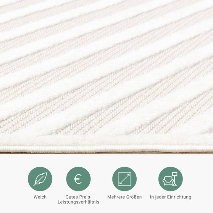 Teppich Modern - Nori Lines Weiß
