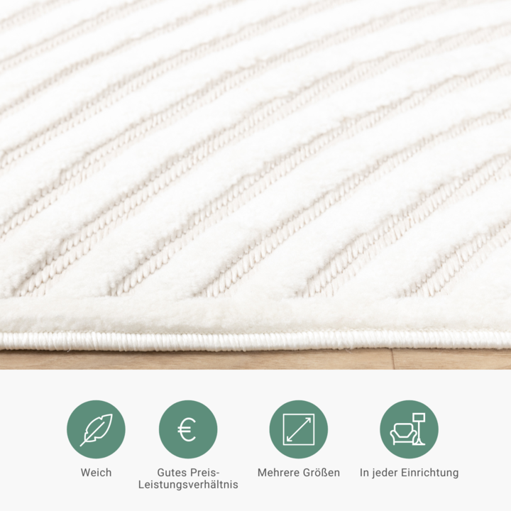 Teppich Modern - Nori Curves Weiß