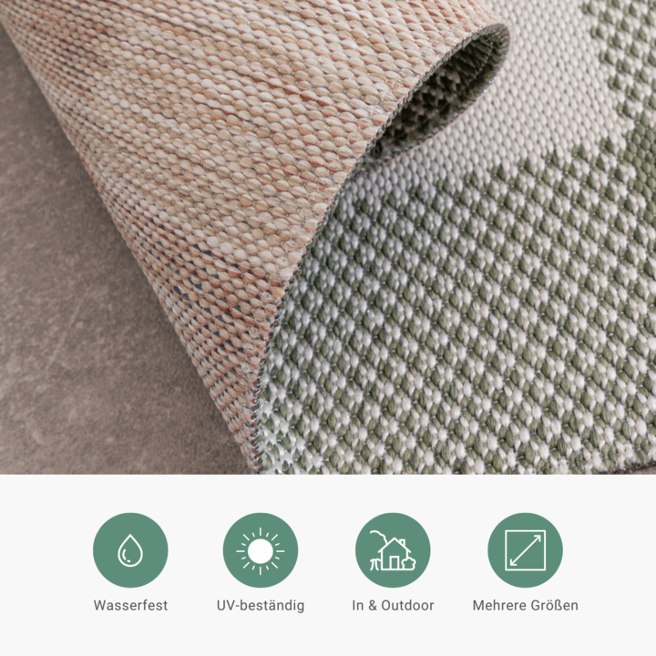 In- & Outdoor Teppich - Ranch Checkerboard Grün