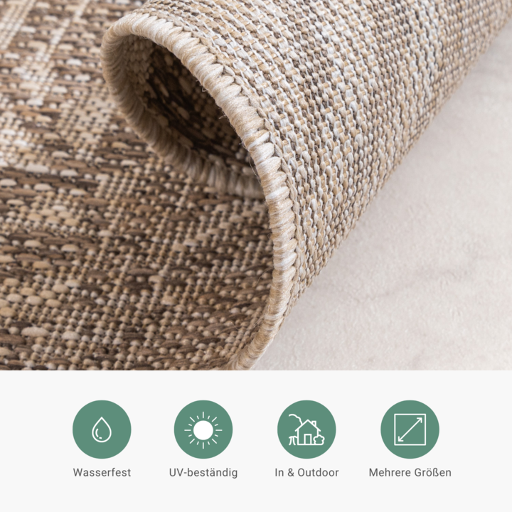 In- & Outdoor Teppich - Tiga Edge Taupe