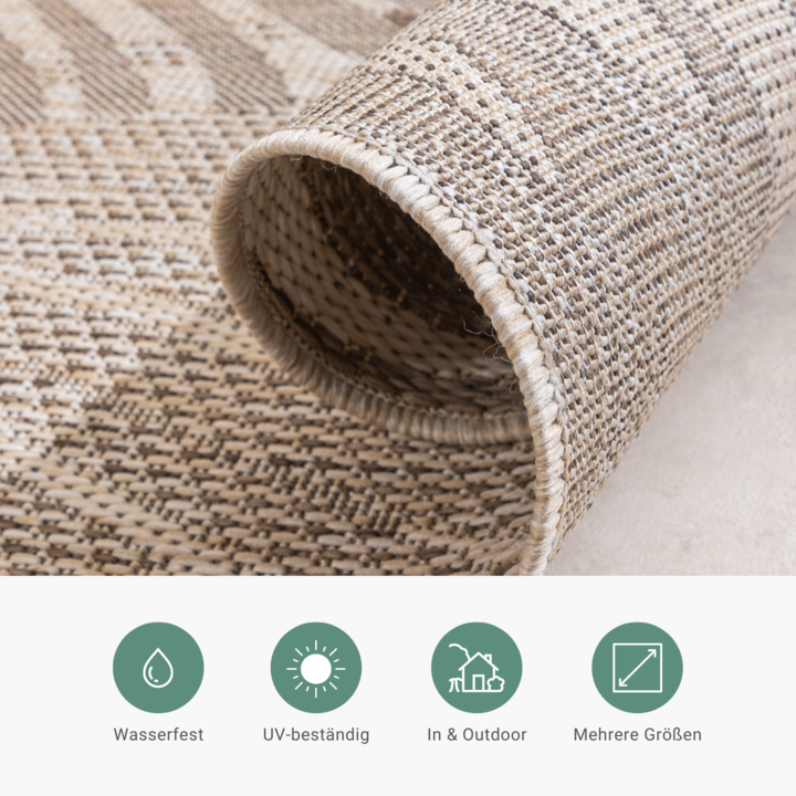 In- & Outdoor Teppich - Tiga Palm Taupe