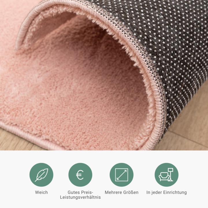 Waschbarer Teppich - Vivid Rosa