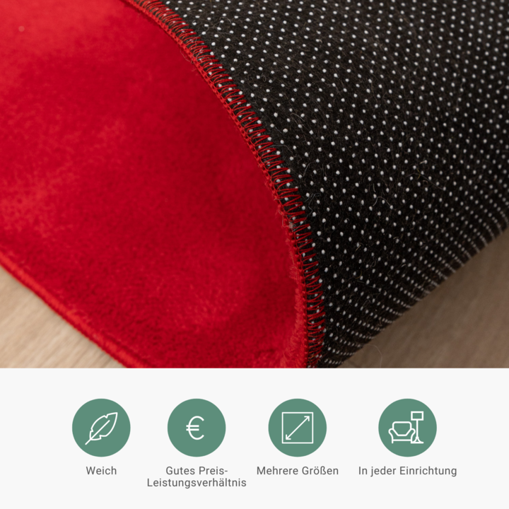 Waschbarer Teppich - Vivid Rot