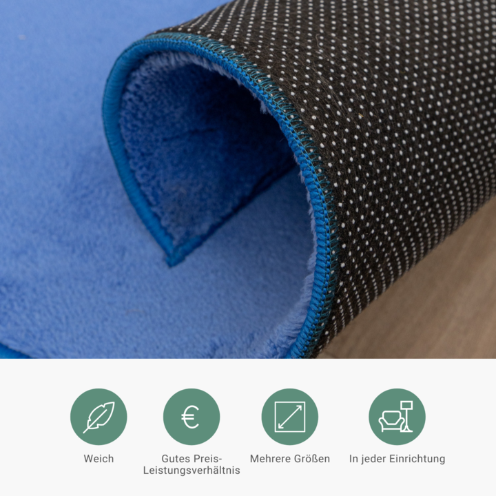 Waschbarer Teppich - Vivid Blau