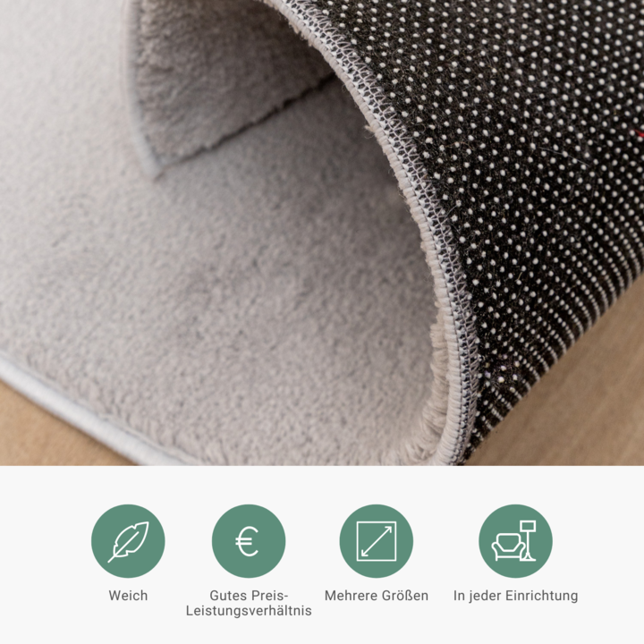 Waschbarer Teppich - Vivid Grau