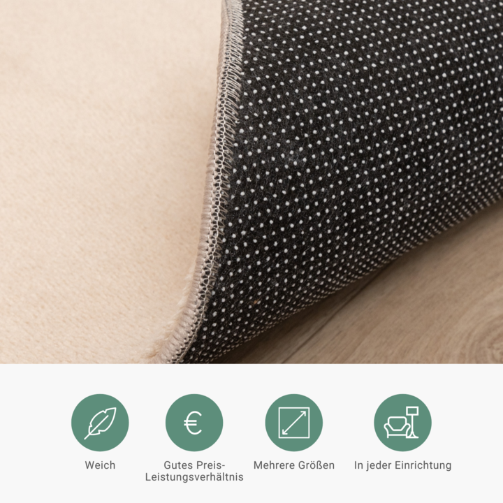 Waschbarer Teppich Rund - Vivid Beige