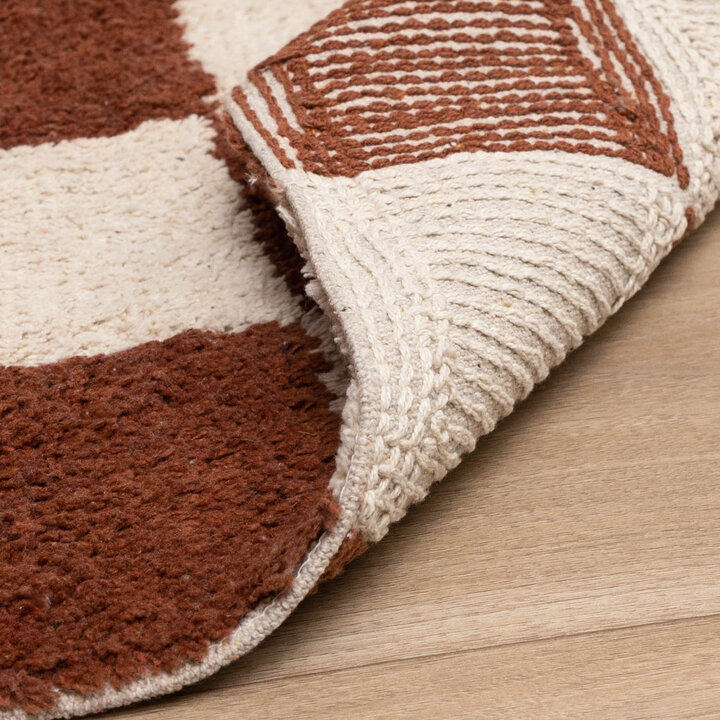 Retro Teppich - Gambit Braun Weiß 