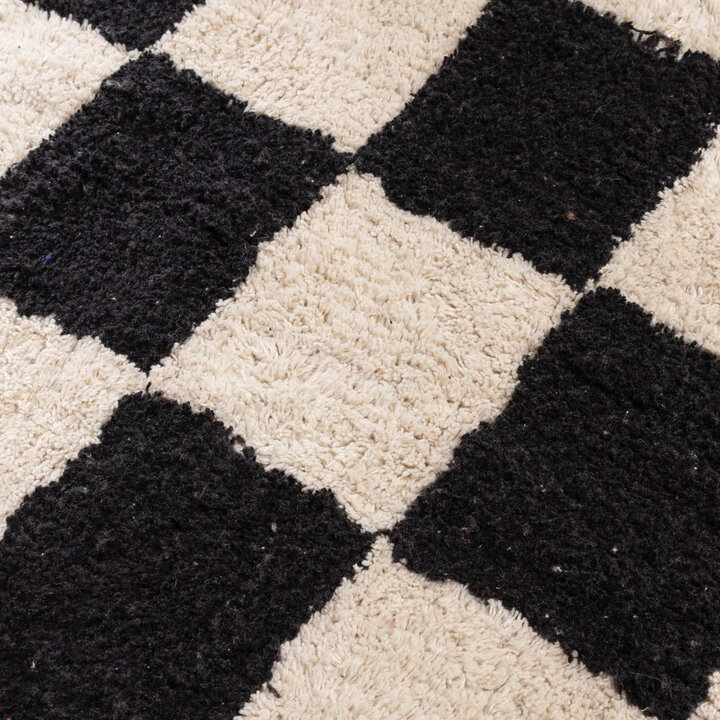 Retro Teppich - Gambit Schwarz Weiß 