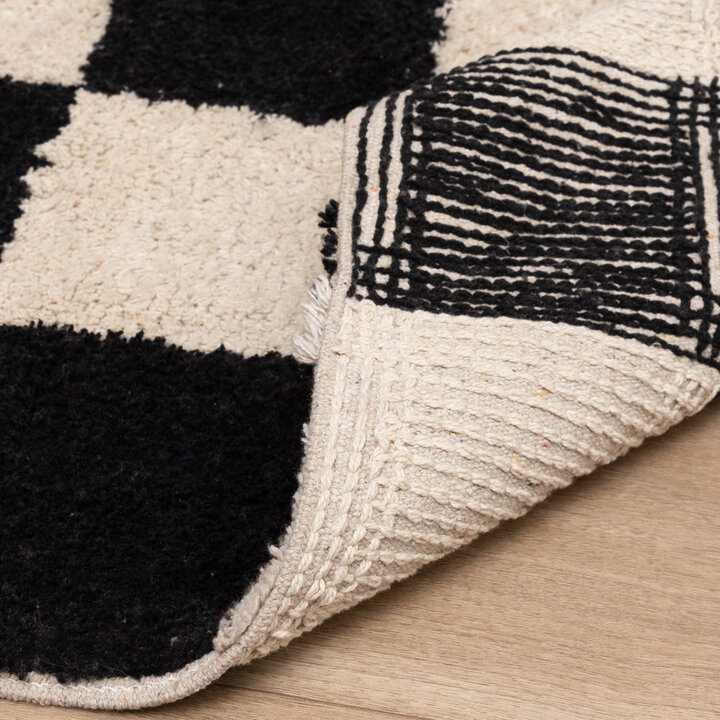 Retro Teppich - Gambit Schwarz Weiß 