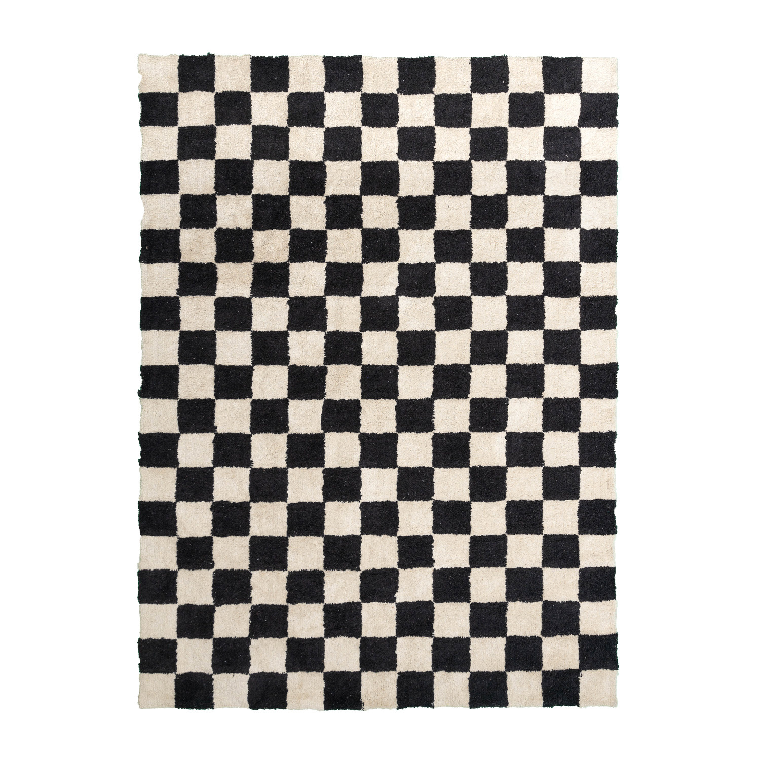 Retro Teppich - Gambit Schwarz Weiß - sfeer