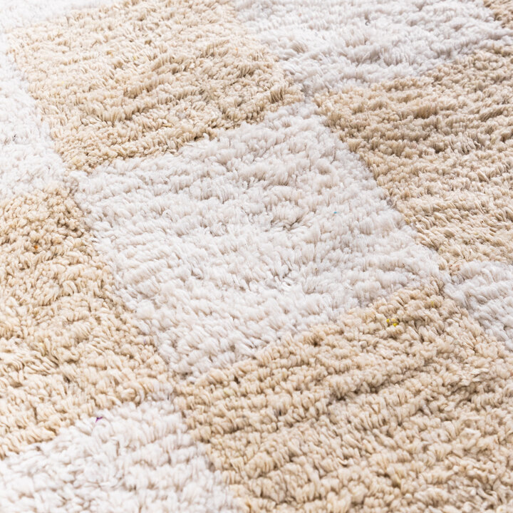 Retro Teppich - Gambit Creme Weiß