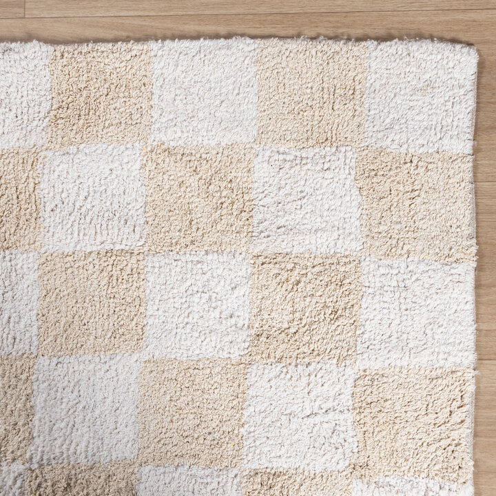 Retro Teppich - Gambit Creme Weiß