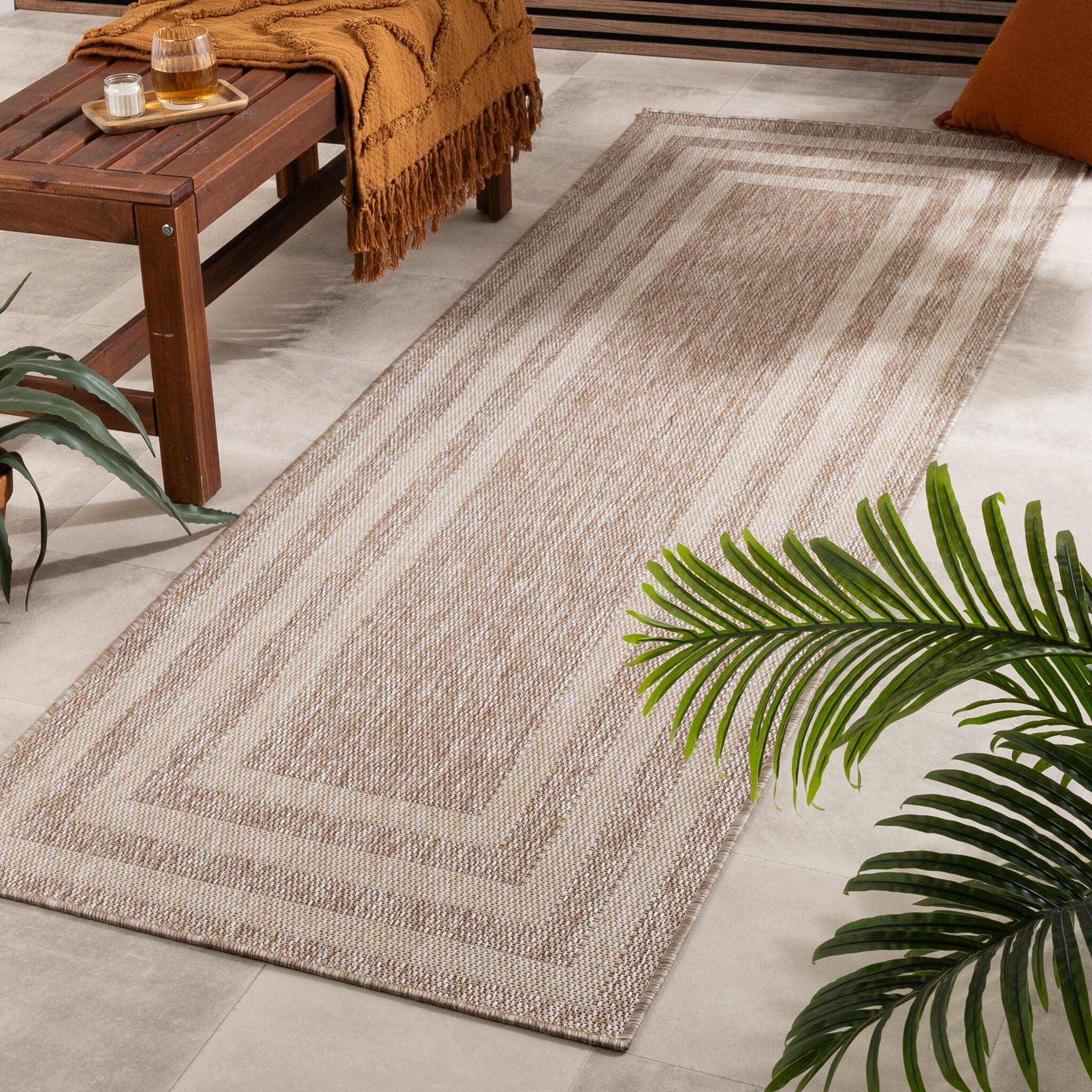 Balkonteppich - Sierra Frame Beige Creme