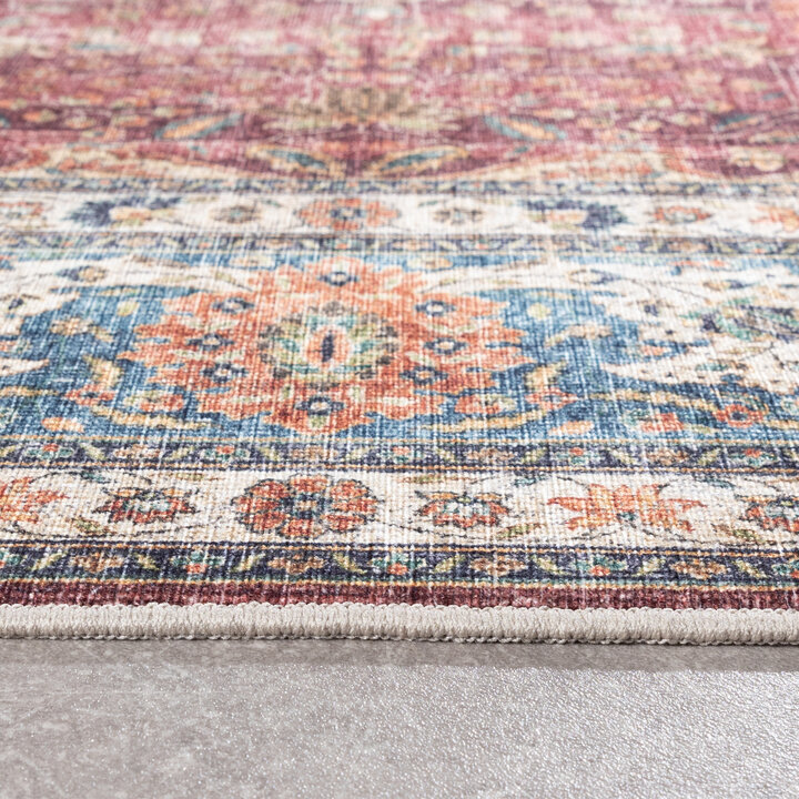 In- & Outdoor Teppich Vintage - Kairo Medaillon Bordeaux