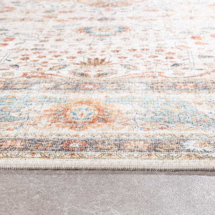 In- & Outdoor Teppich Vintage - Kairo Medaillon Creme Bunt
