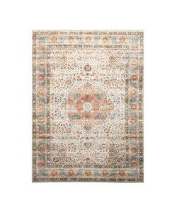 In- & Outdoor Teppich Vintage - Kairo Medaillon Creme Bunt