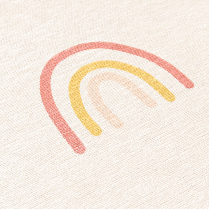 Waschbarer Kinderteppich Rund - Evi Rainbow Bunt