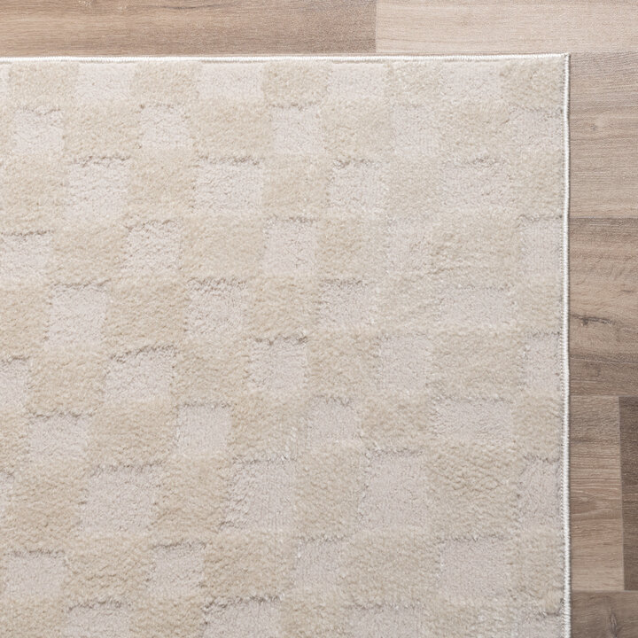 Japandi Teppich - Yori Checkerboard Creme