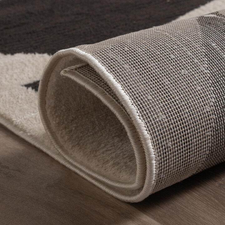 Japandi Teppich - Yori Abstrakt Creme Schwarz